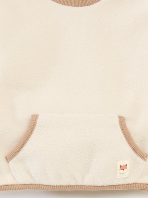 Sweat de lã polar com bolso canguru - Kiabi