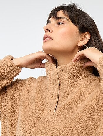 Sweat em malha bouclé com estampado