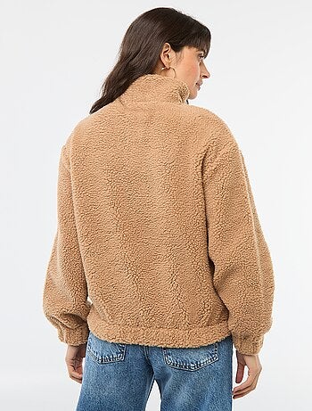 Sweat em malha bouclé com estampado