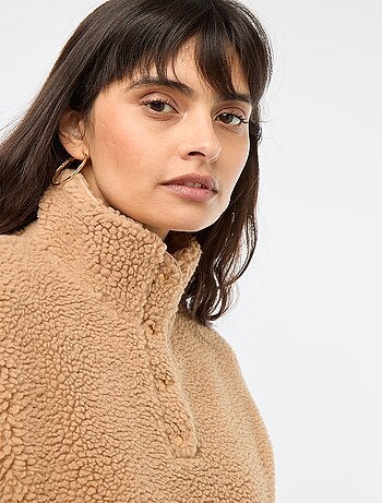 Sweat em malha bouclé com estampado