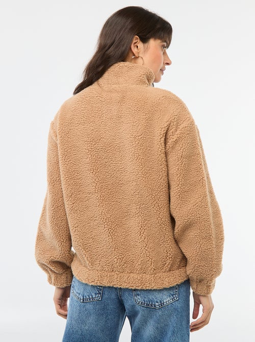 Sweat de malha bouclé com estampado - Kiabi