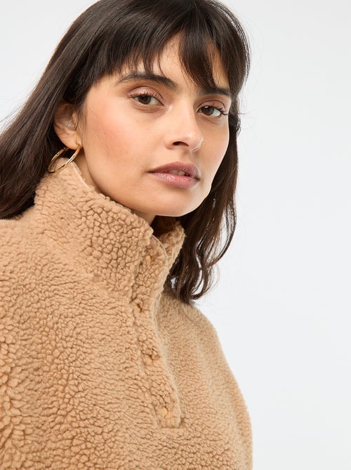 Sweat de malha bouclé com estampado - Kiabi