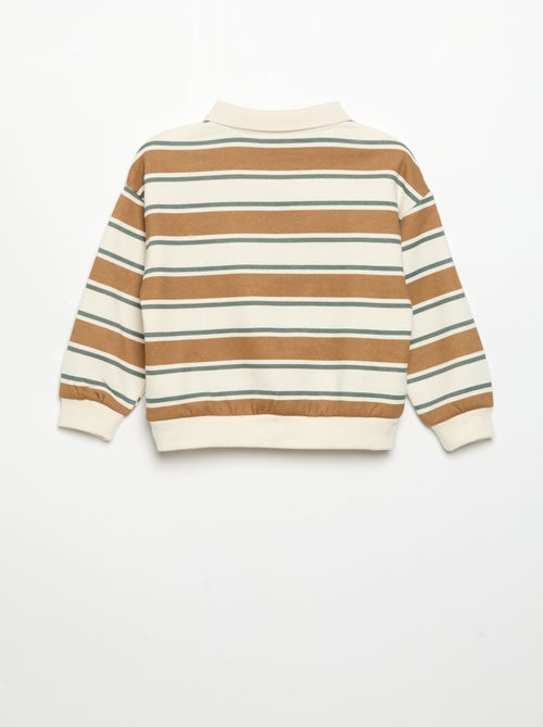 Sweat de manga comprida com gola polo - Kiabi