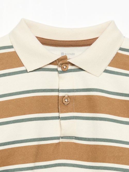Sweat de manga comprida com gola polo - Kiabi