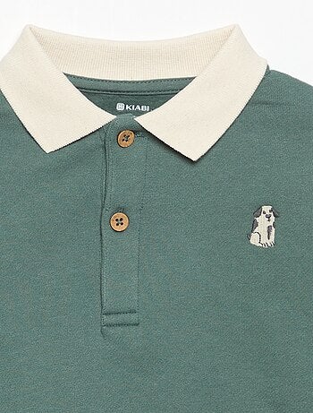 Sweat de manga comprida com gola polo