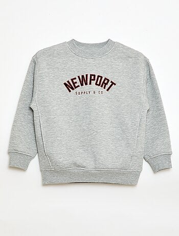 Sweat de moletom com estampado de veludo