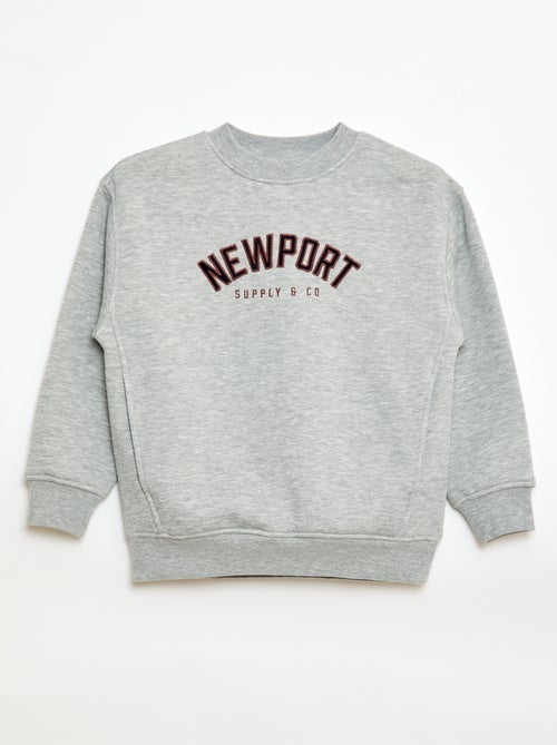 Sweat de moletom com estampado de veludo - Kiabi