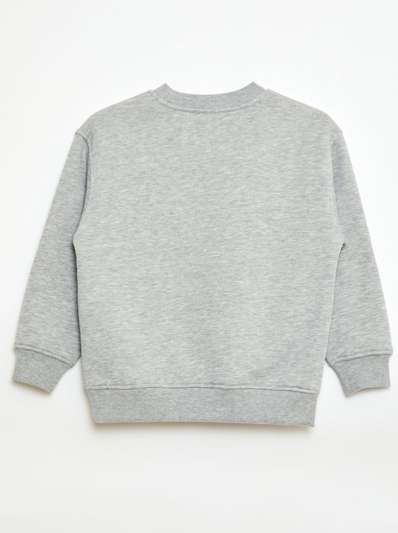 Sweat de moletom com estampado de veludo Cinza - Kiabi
