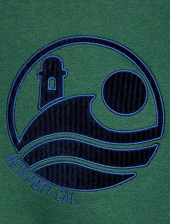 Sweat de moletom com estampado de veludo