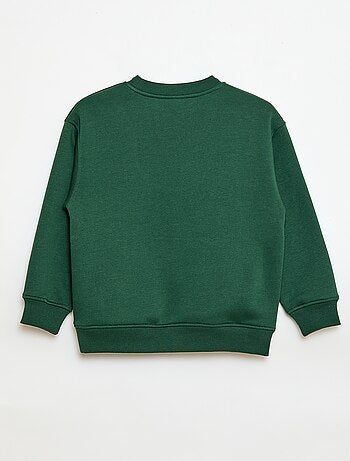 Sweat de moletom com estampado de veludo