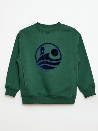 Sweat de moletom com estampado de veludo