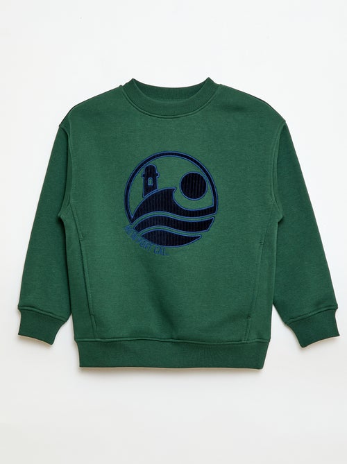 Sweat de moletom com estampado de veludo - Kiabi