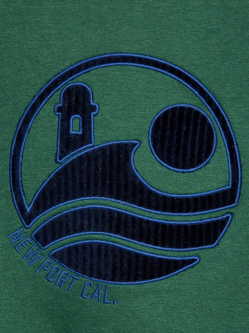 Sweat de moletom com estampado de veludo Verde - Kiabi