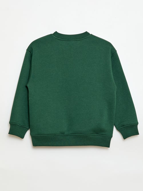 Sweat de moletom com estampado de veludo - Kiabi