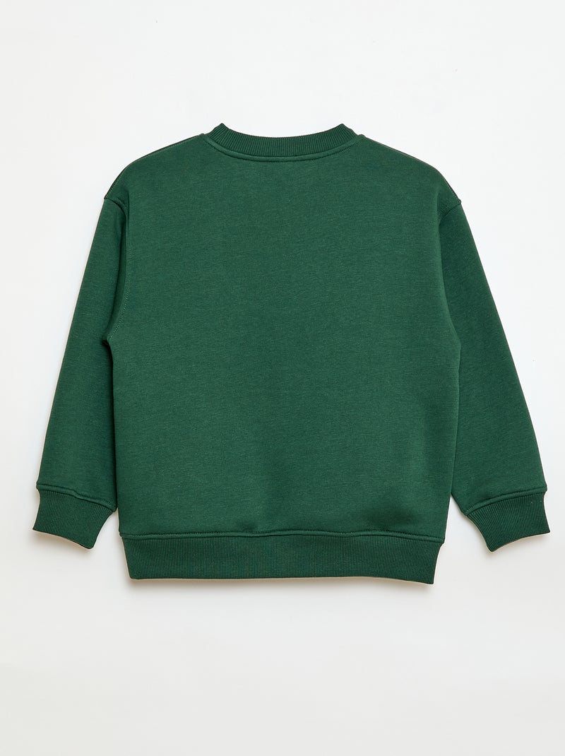 Sweat de moletom com estampado de veludo Verde - Kiabi