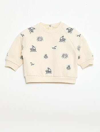 Sweat de moletom com mangas raglã