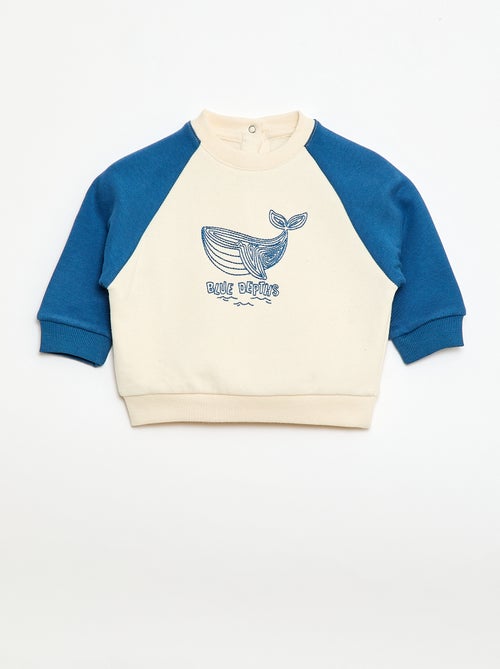 Sweat de moletom com mangas raglã - Kiabi