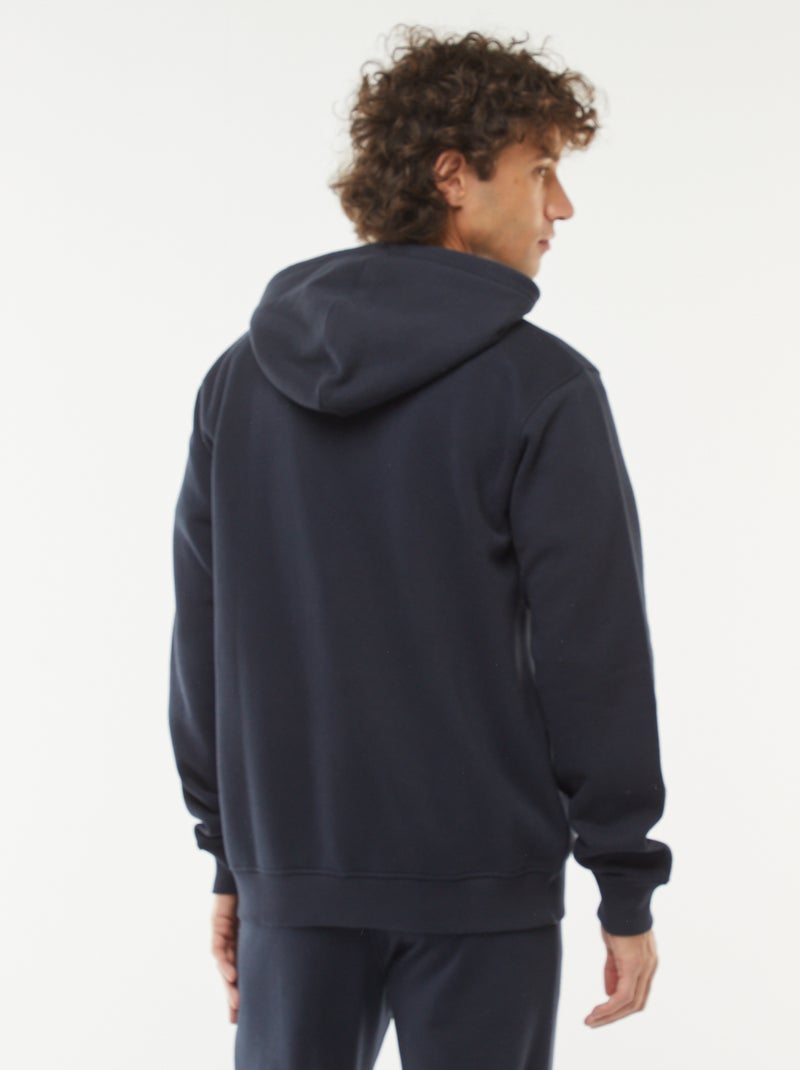 Sweat de moletom com zíper e capuz Azul - Kiabi