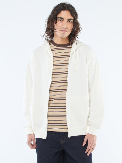 Sweat de moletom com zíper e capuz - Kiabi