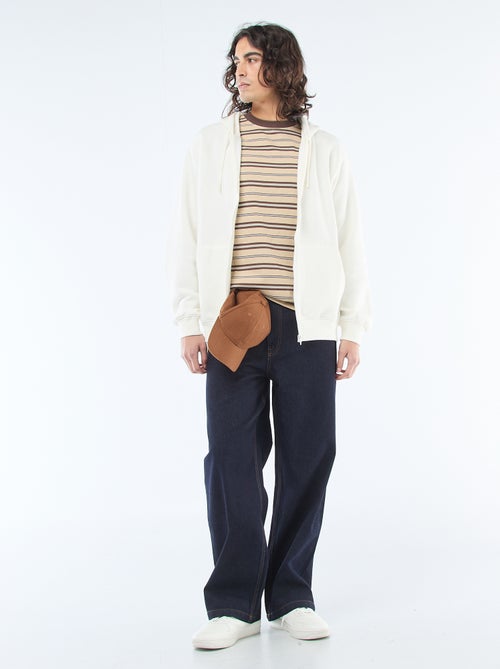 Sweat de moletom com zíper e capuz - Kiabi