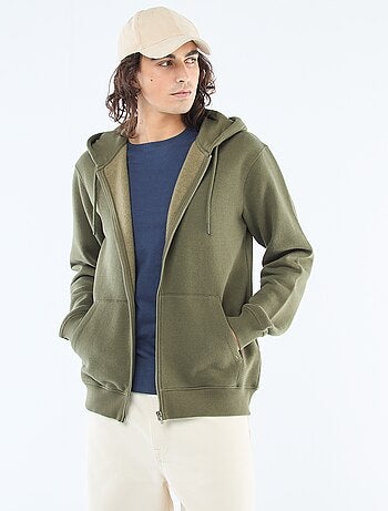 Sweat de moletom com zíper e capuz