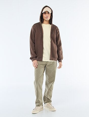 Sweat de moletom com zíper e capuz