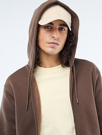 Sweat de moletom com zíper e capuz