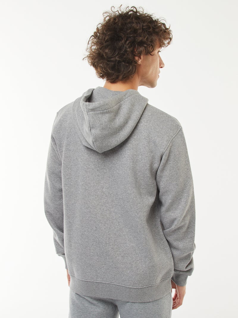 Sweat de moletom com zíper e capuz Cinza - Kiabi