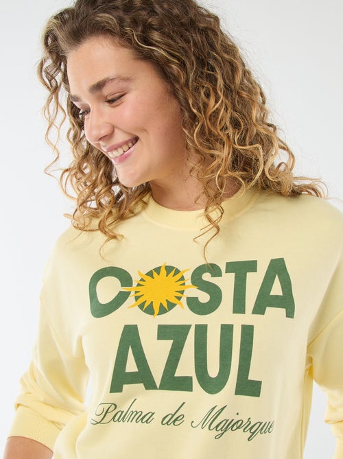 Sweat de moletom leve com estampado - Kiabi