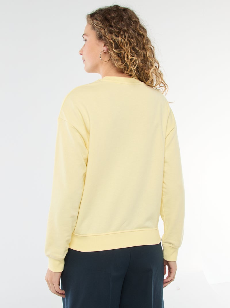 Sweat de moletom leve com estampado Amarelo - Kiabi