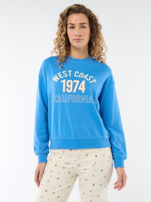 Sweat de moletom leve com estampado - Kiabi