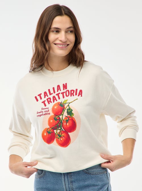 Sweat de moletom leve com estampado - Kiabi