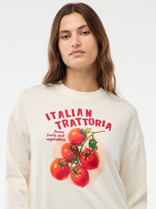 Sweat de moletom leve com estampado - Kiabi