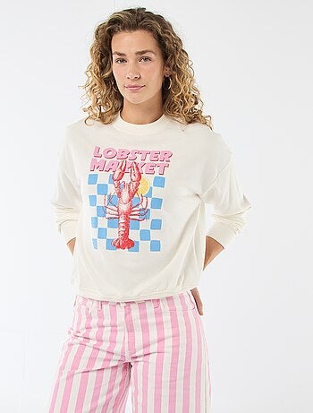 Sweat de moletom leve com estampado