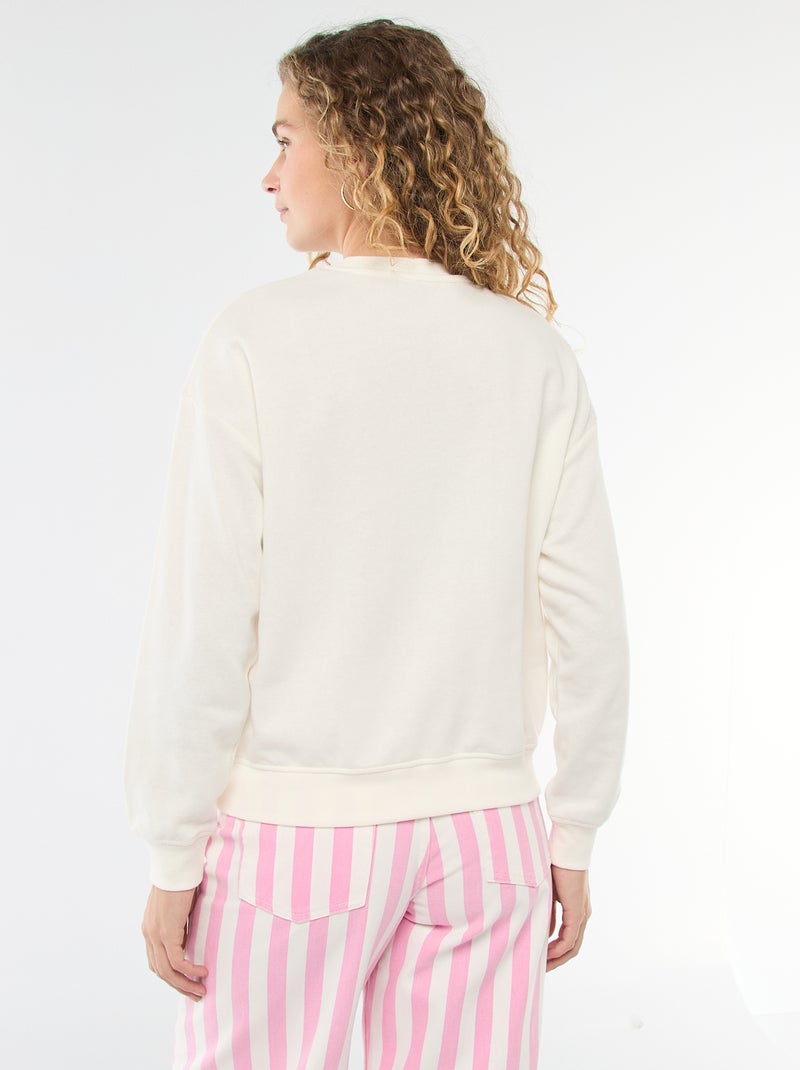 Sweat de moletom leve com estampado Branco - Kiabi