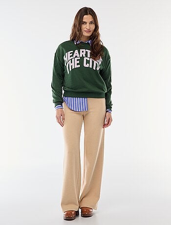 Sweat de moletom leve com estampado