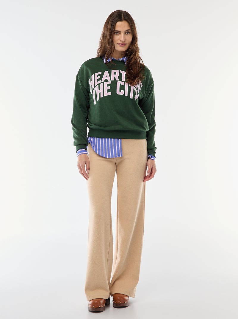 Sweat de moletom leve com estampado Verde - Kiabi