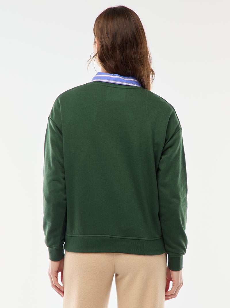 Sweat de moletom leve com estampado Verde - Kiabi