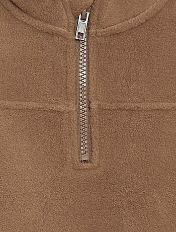 Sweat de polar com gola com zíper