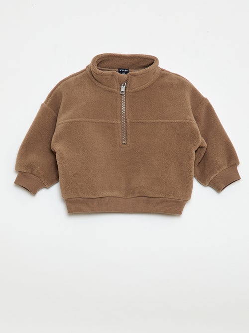 Sweat de polar com gola com zíper - Kiabi