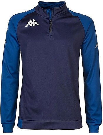 Sweat de treino masculino kappa trieste 1/2 fecho-éclair azul-marinho