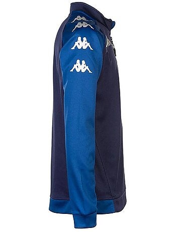 Sweat de treino masculino kappa trieste 1/2 fecho-éclair azul-marinho