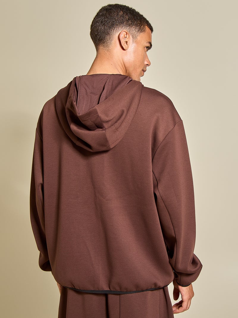Sweat desportivo com fecho (ekstract) Castanho - Kiabi
