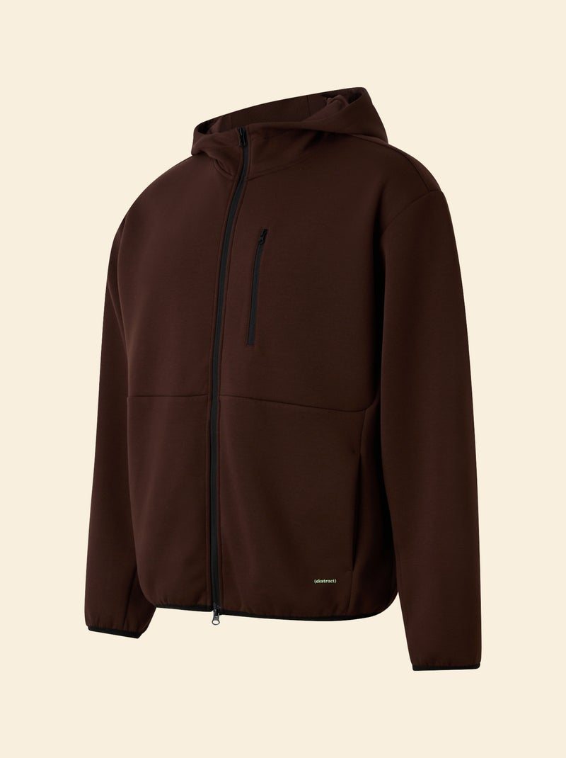Sweat desportivo com fecho (ekstract) Castanho - Kiabi