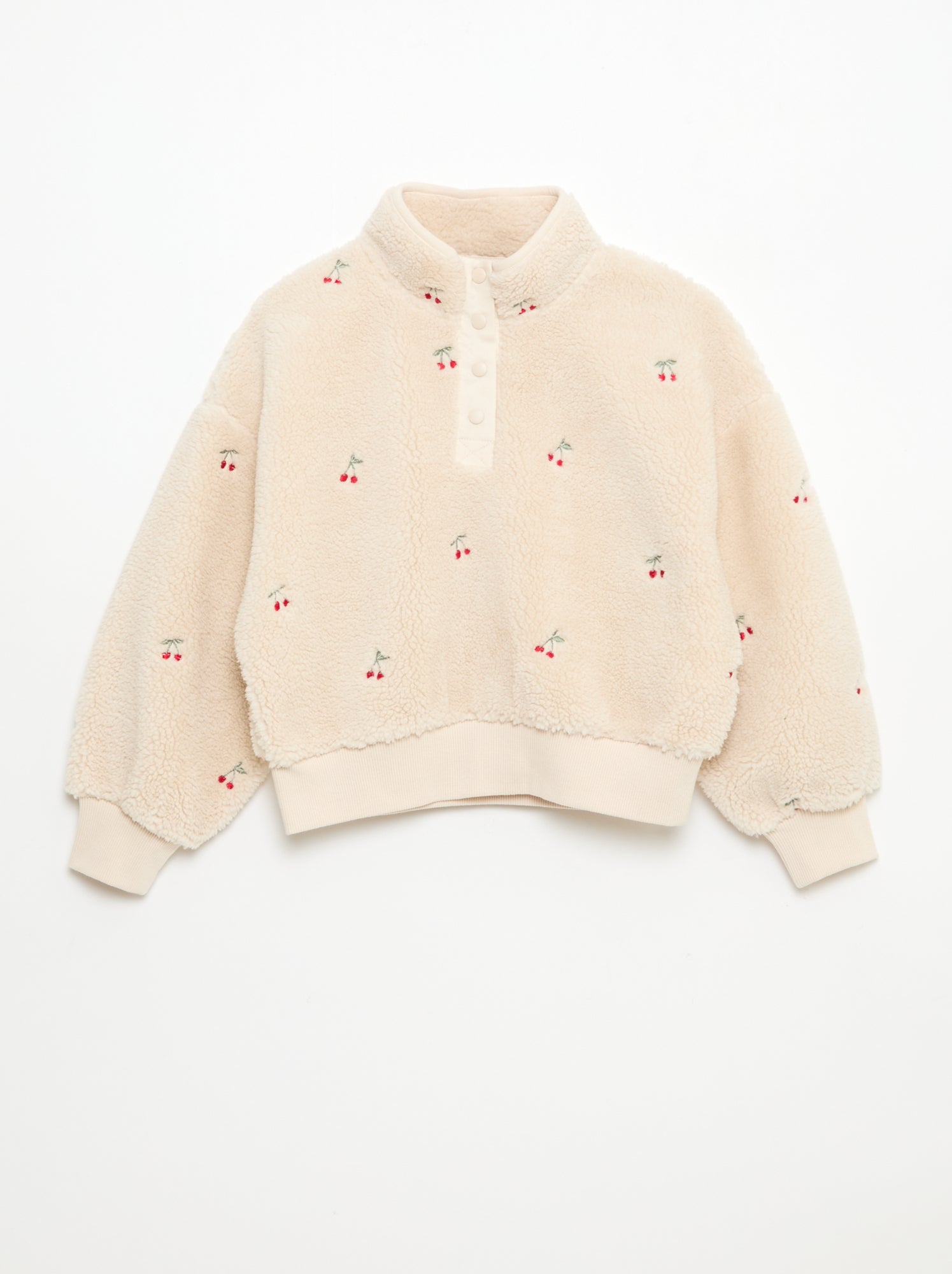 Sweat efeito lã de carneiro com bordado