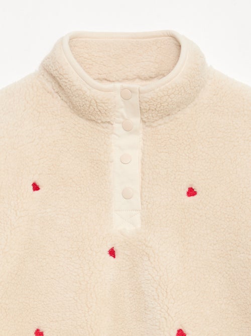 Sweat efeito lã de ovelha com bordado - Kiabi