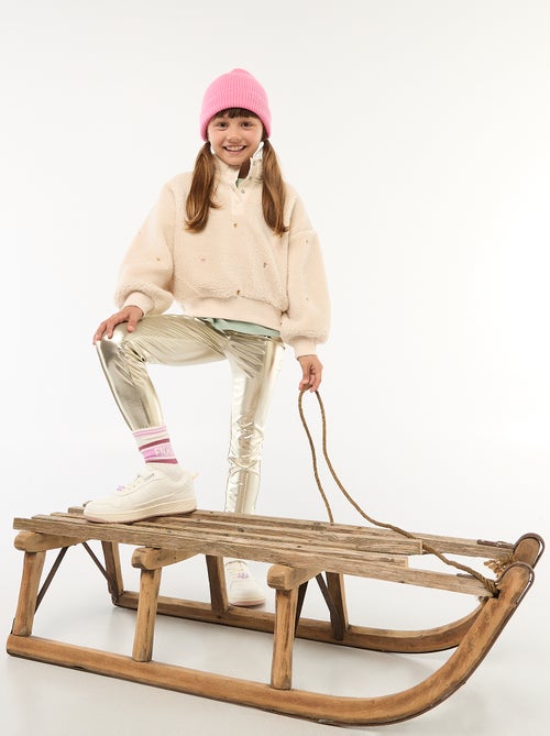 Sweat efeito lã de ovelha com bordado - Kiabi