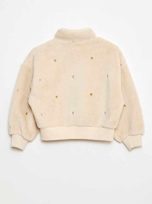 Sweat efeito lã de ovelha com bordado - Kiabi