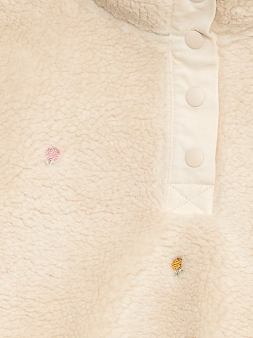 Sweat efeito lã de ovelha com bordado - Kiabi