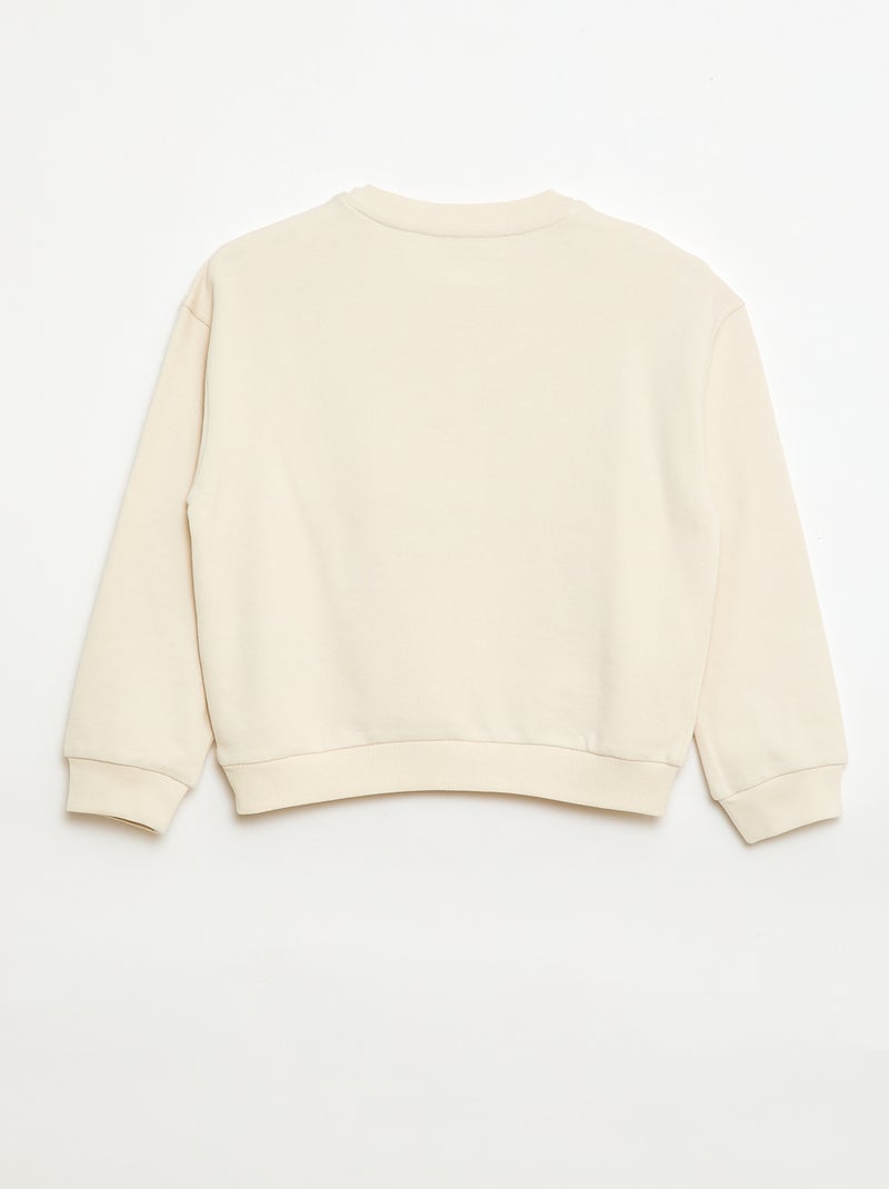 Sweat em French Terry com estampado frontal Branco - Kiabi